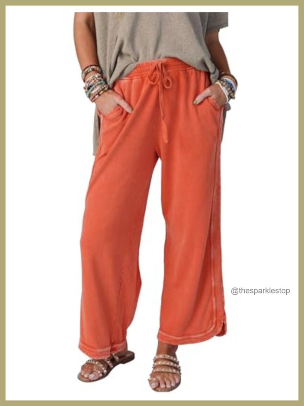 Women's Wide Leg High Waist Drawstring Sweatpants with Pockets